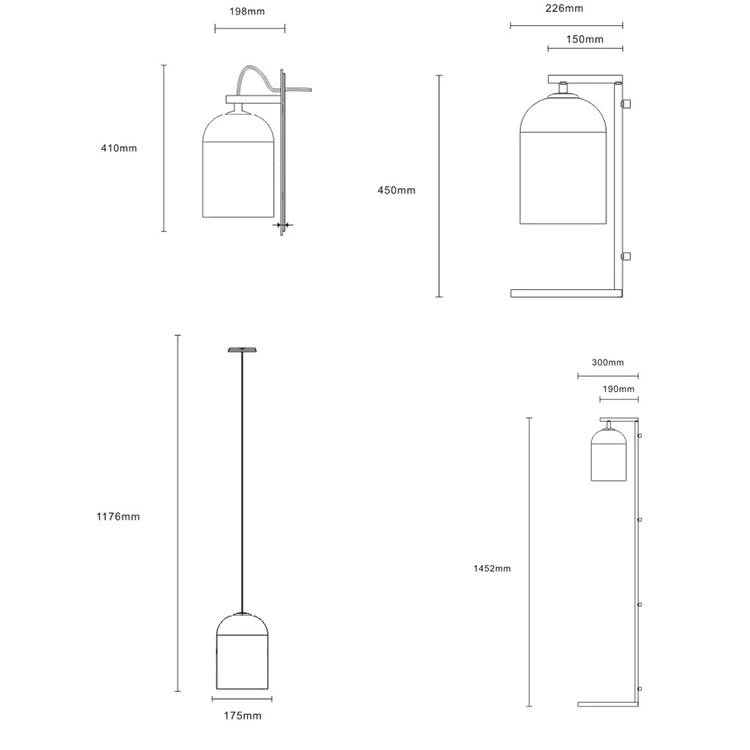 Factory sale modern style indoor use lamp shade glass E14 glass jar pendant light for hotel villa living room