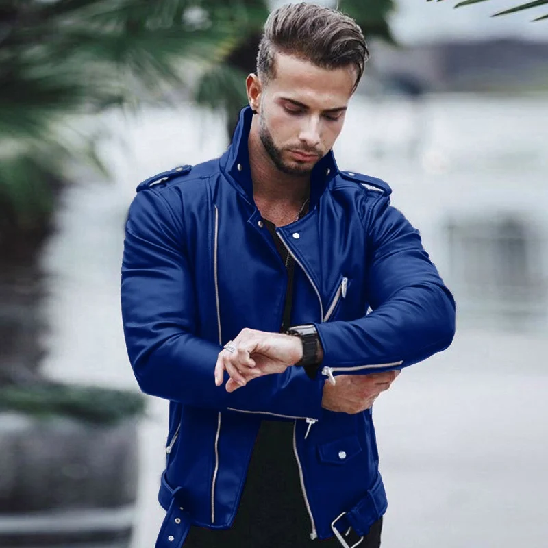 Fashion Fall Big/Tall Leather Jacket Long Sleeve Zippers PU jacket casual men's coat, Can provide different swatchbooks to choose colors 
Fashion Fall Big/Tall Leather Jacket Long Sleeve Zippers PU jacket casual men's coat, Can provide different swatchbooks to choose colors