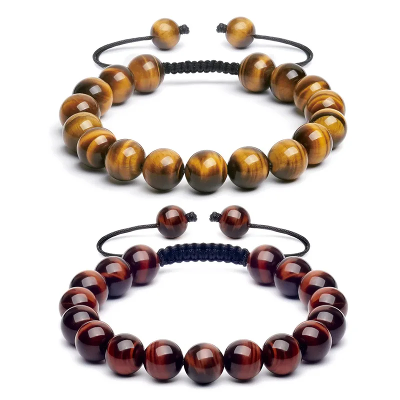 Handmade Woven Braided Beaded Bracelet Natural Yellow Red Tiger Eye Stone Bead Bracelet For Men
Handmade Woven Braided Beaded Bracelet Natural Yellow Red Tiger Eye Stone Bead Bracelet For Men