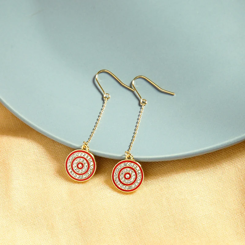 e0644 Special Designs Crystal Black Round Red Enamel Drop Pendant Dangle Bohemian Earrings, Gold
e0644 Special Designs Crystal Black Round Red Enamel Drop Pendant Dangle Bohemian Earrings, Gold
