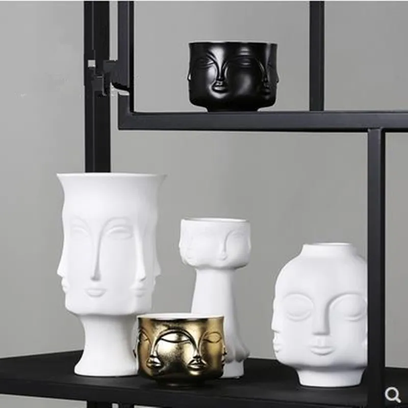 Ceramic face model vase, creative Nordic art crafts, home desk decoration, modern flowers
Ceramic face model vase, creative Nordic art crafts, home desk decoration, modern flowers