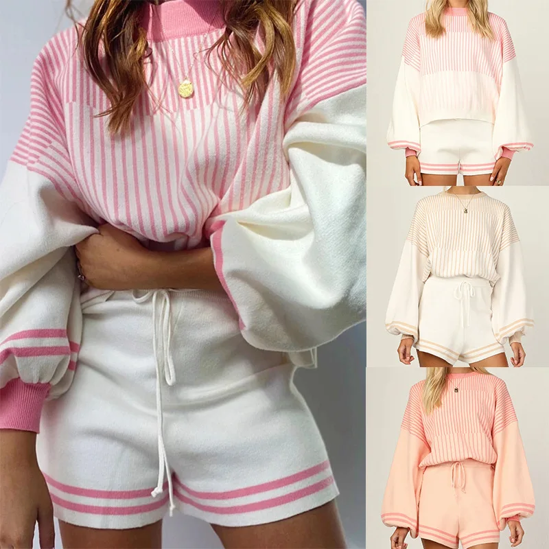 2021 autumn winter women's sweaters new long sleeve sets shorts home clothes two piece outfit, Picture color
2021 autumn winter women's sweaters new long sleeve sets shorts home clothes two piece outfit, Picture color
