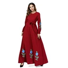 Zakiyyah 7383 Long Casual Muslim Dress Maxi Dress Embroidery Kaftan Abaya