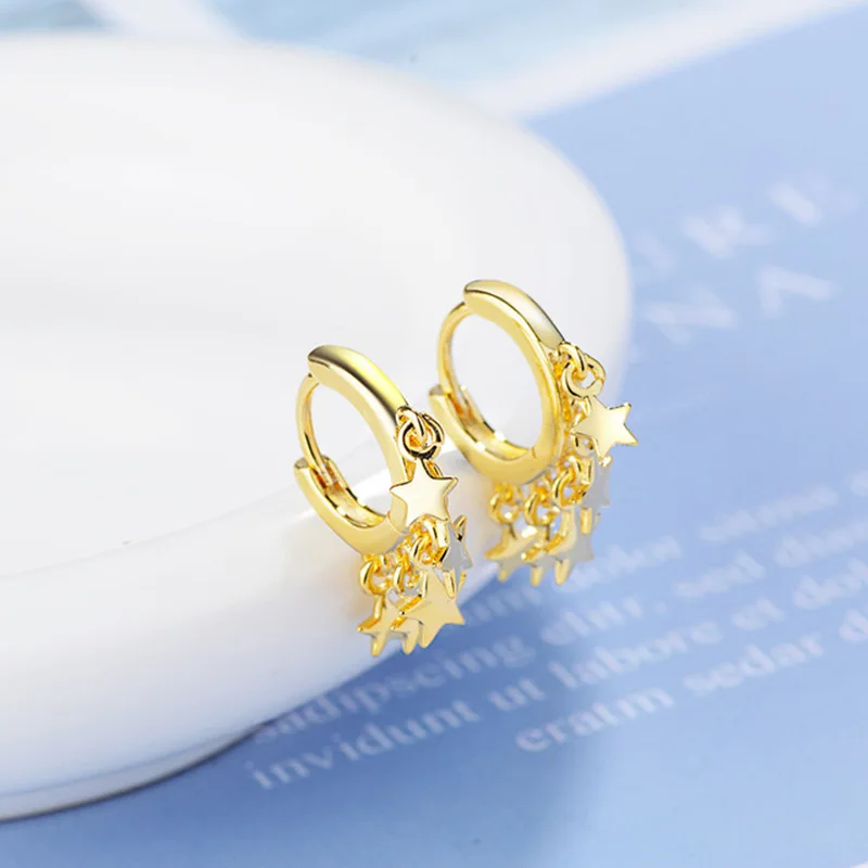 18K Gold Plated Star Tassel Dangle Drop Earrings S925 Sterling Silver Needle Star Huggie Drop Earrings
18K Gold Plated Star Tassel Dangle Drop Earrings S925 Sterling Silver Needle Star Huggie Drop Earrings