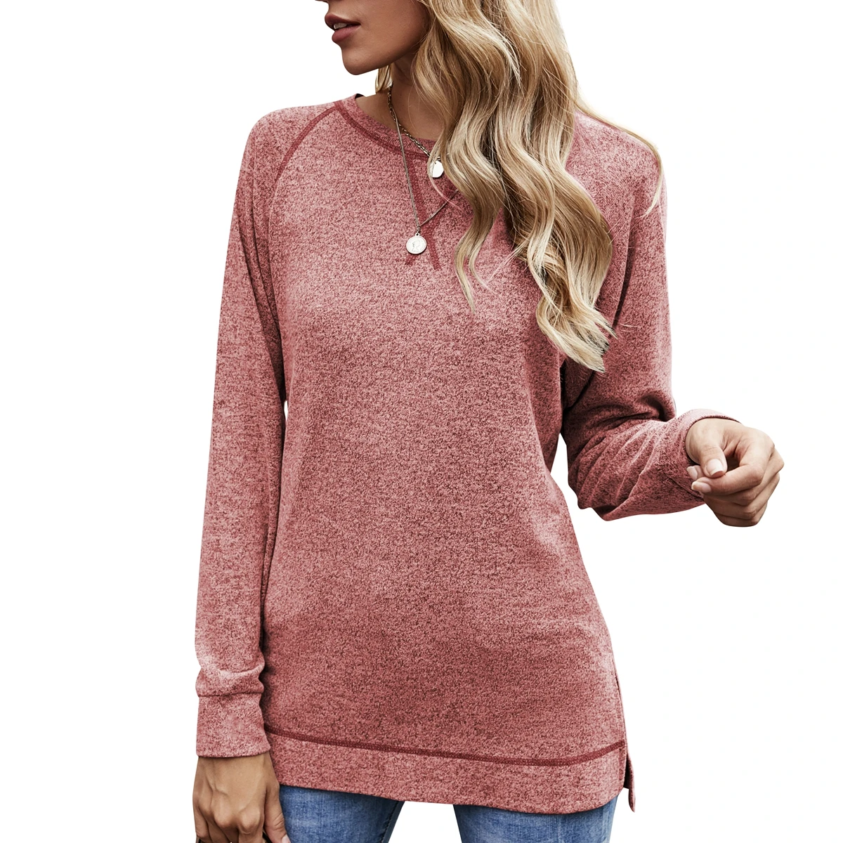 Women Solid Color Sweater Cross Loose Crew Neck Pullover Long Sleeve Casual Top, As show
Women Solid Color Sweater Cross Loose Crew Neck Pullover Long Sleeve Casual Top, As show