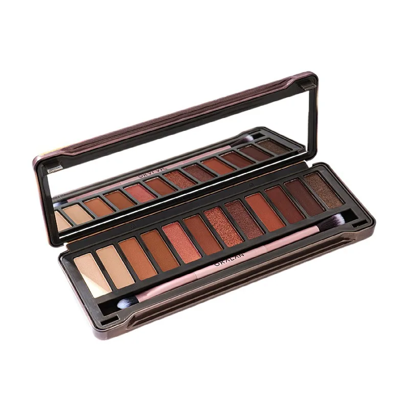 Wholesale earth color waterproof durable matte pearlescent Brown 12 color eye shadow disc 
Wholesale earth color waterproof durable matte pearlescent Brown 12 color eye shadow disc