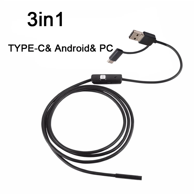 8mm 720P 2M Hard Wire 3 IN 1 2020 New Style Explorer Pipe Inspection Camera Industry Endoscope CMOS Sensor