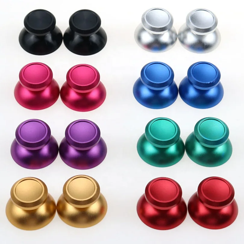 

SYYTECH Replacement Parts 3D Joystick Thumbstick Grips Aluminum Metal Mushroom Thumb Grips Cover Cap for PS4 XBOX ONE Controller, Black, silver, red, pink, blue, green, purple, yellow color