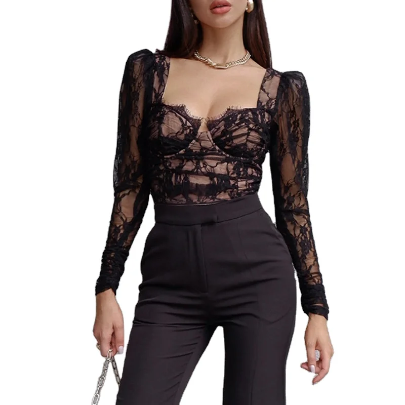 2021 new arrivals spring fashion lace long sleeves square collar women casual crop top
2021 new arrivals spring fashion lace long sleeves square collar women casual crop top