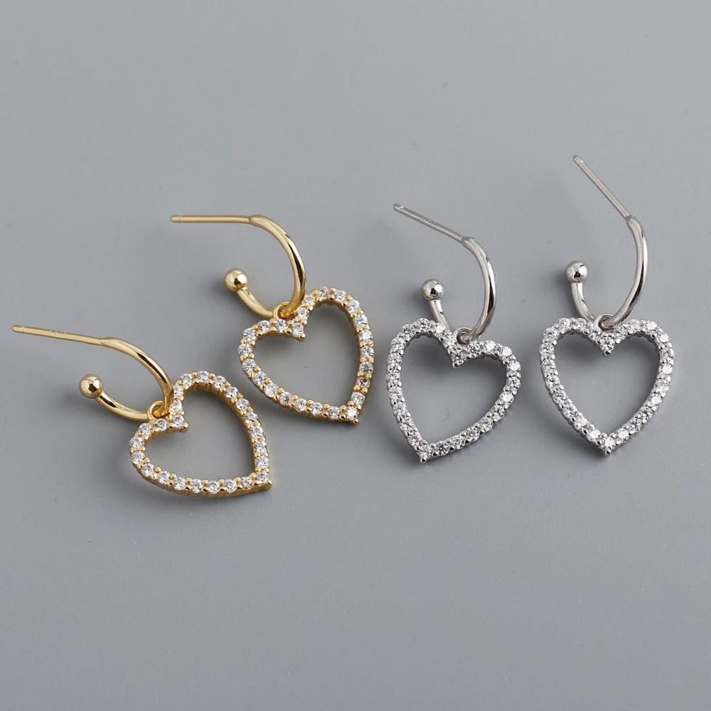 fashion jewelry 925 sterling silver earrings heart shape cz diamond stud earrings women gold plated silver jewelry women
fashion jewelry 925 sterling silver earrings heart shape cz diamond stud earrings women gold plated silver jewelry women