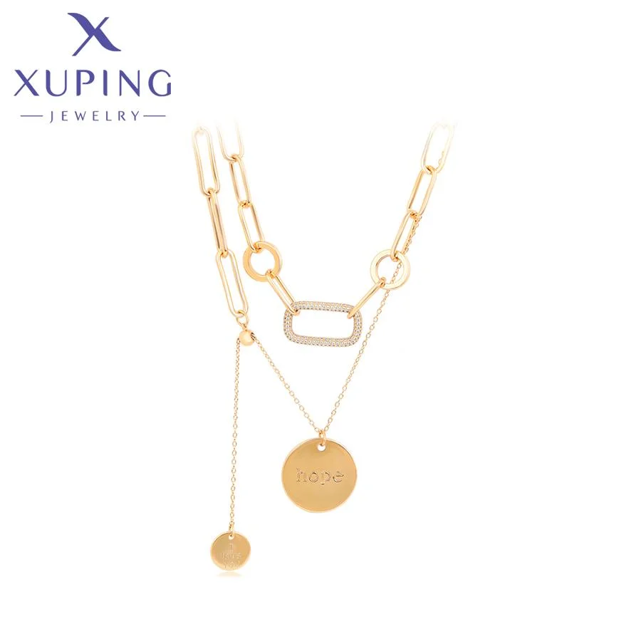 A00902266 XUPING Jewelry double chain necklace 18K copper plated jewelry gift woman necklace for lover
A00902266 XUPING Jewelry double chain necklace 18K copper plated jewelry gift woman necklace for lover