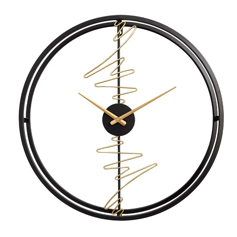 New Arrival 23.6inch Minimalist Modern Decorative Nordic Large Oversized Metal Wire Wall Clock 3D Numberless Clock, Black, gold
New Arrival 23.6inch Minimalist Modern Decorative Nordic Large Oversized Metal Wire Wall Clock 3D Numberless Clock, Black, gold