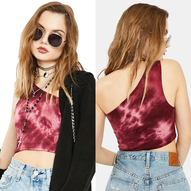 Hot Products One Shoulder Sleeveless Tie-Dye Women Crop Top Fashion Party Skinny Sexy Women Tank Tops, White
Hot Products One Shoulder Sleeveless Tie-Dye Women Crop Top Fashion Party Skinny Sexy Women Tank Tops, White