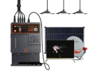 Solar Power Tv 12V DC 3 LED Lights Bulbs Mini Home Solar Power System With TV 19 Inch For Africa