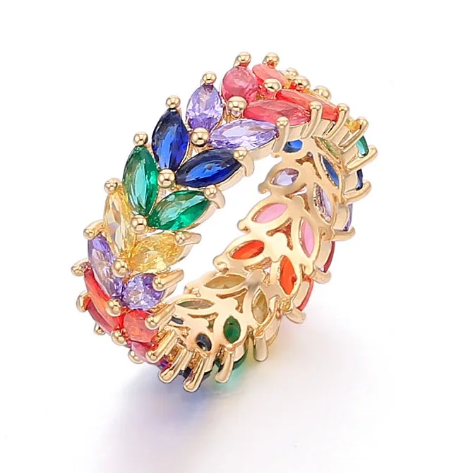 White Clear /Colorful Cubic Zirconia Rainbow Zircon Rings For Women Real Gold Plated Diamond Ring, White k, gold, rose gold+colored diamond
White Clear /Colorful Cubic Zirconia Rainbow Zircon Rings For Women Real Gold Plated Diamond Ring, White k, gold, rose gold+colored diamond