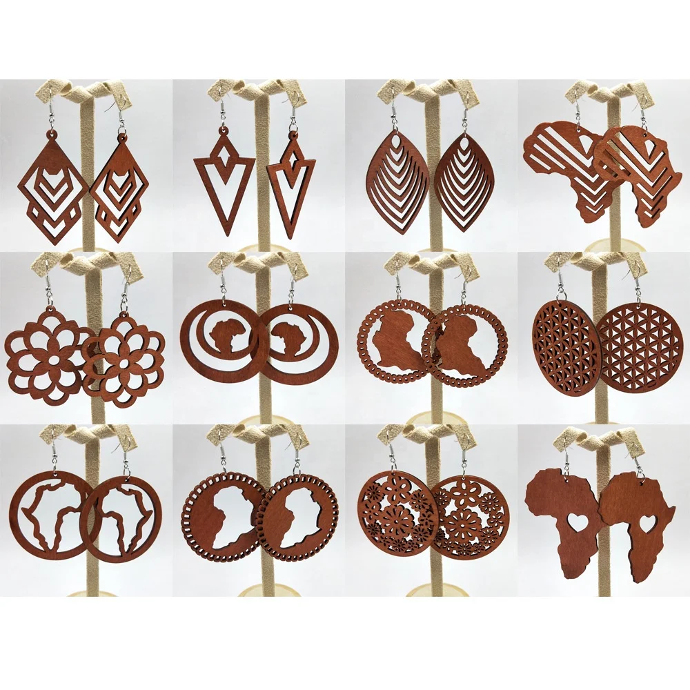 ADELANTE Popular African Retro Wood Hollow Out Geometric Personality Hook Earrings African Wood Drop Earrings
ADELANTE Popular African Retro Wood Hollow Out Geometric Personality Hook Earrings African Wood Drop Earrings