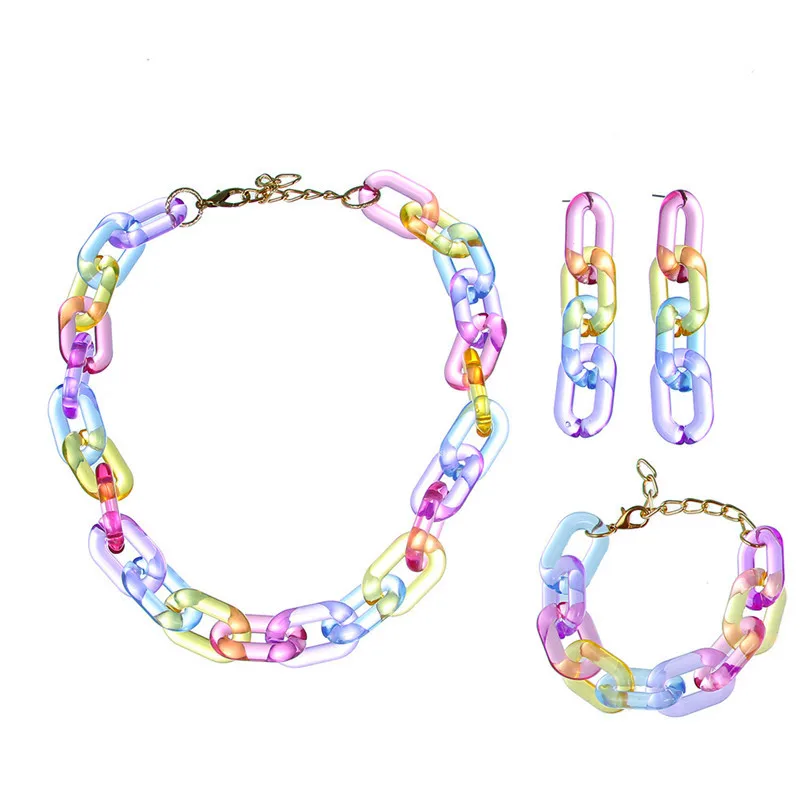 OUYE women fashion link chain earrings wholesale colorful acrylic jewelry set resin chain link summer earrings acrylic, Golden/silver
OUYE women fashion link chain earrings wholesale colorful acrylic jewelry set resin chain link summer earrings acrylic, Golden/silver
