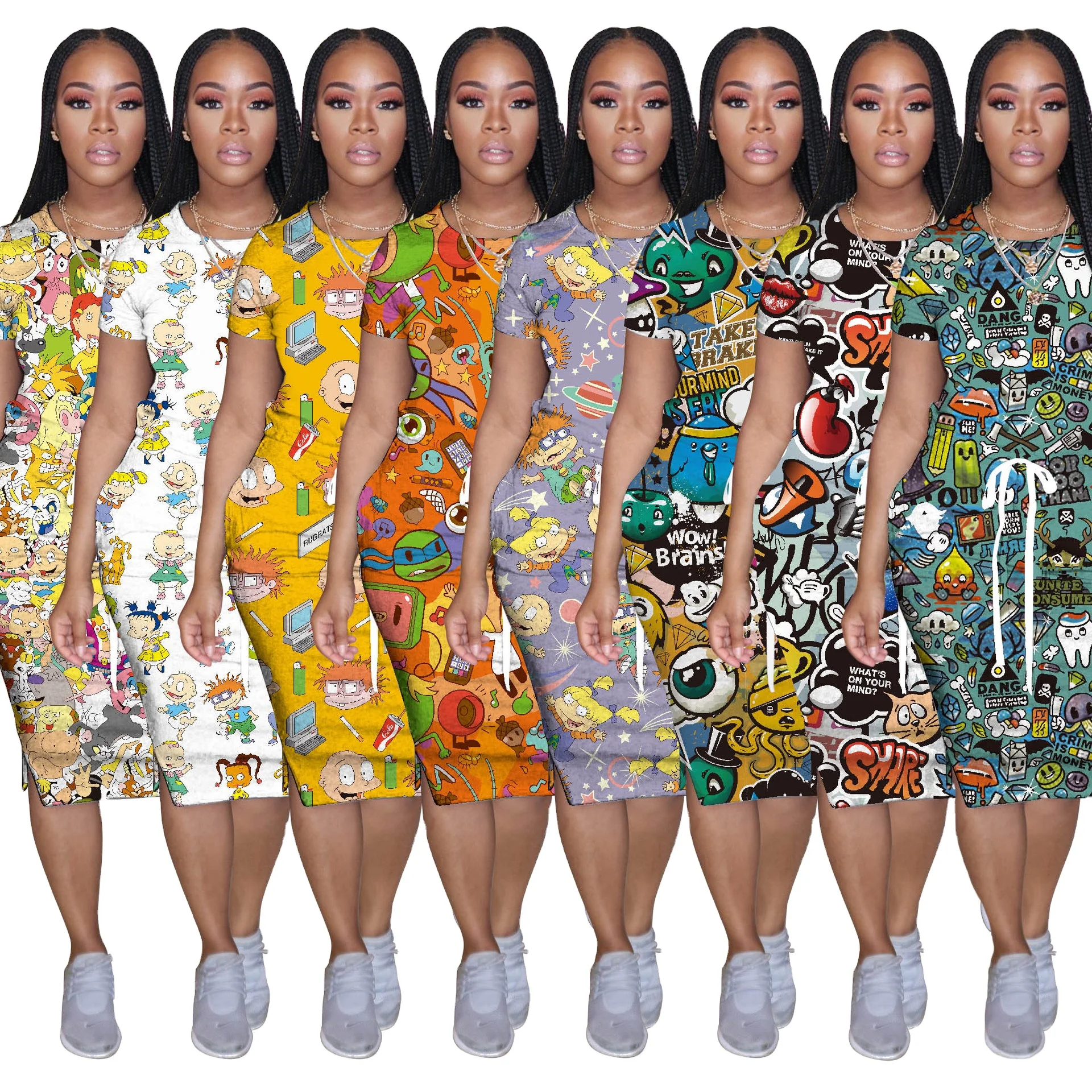 H599 Hot sale Casual Multicolor Classic Home Clothes Tie dye dresses women cartoon print summer tie dye rugrats maxi dresses, 7 color
H599 Hot sale Casual Multicolor Classic Home Clothes Tie dye dresses women cartoon print summer tie dye rugrats maxi dresses, 7 color