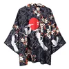 Seven Part Sleeve kimono Men And Women Leisure Red-crowned crane painting Loose yukata mens clothing