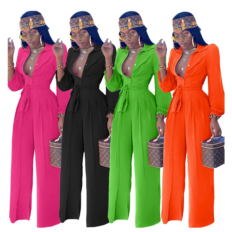 O8074-wholesale womens fall clothing 2021 wide leg pants solid color women jumpsuit, Picture
O8074-wholesale womens fall clothing 2021 wide leg pants solid color women jumpsuit, Picture