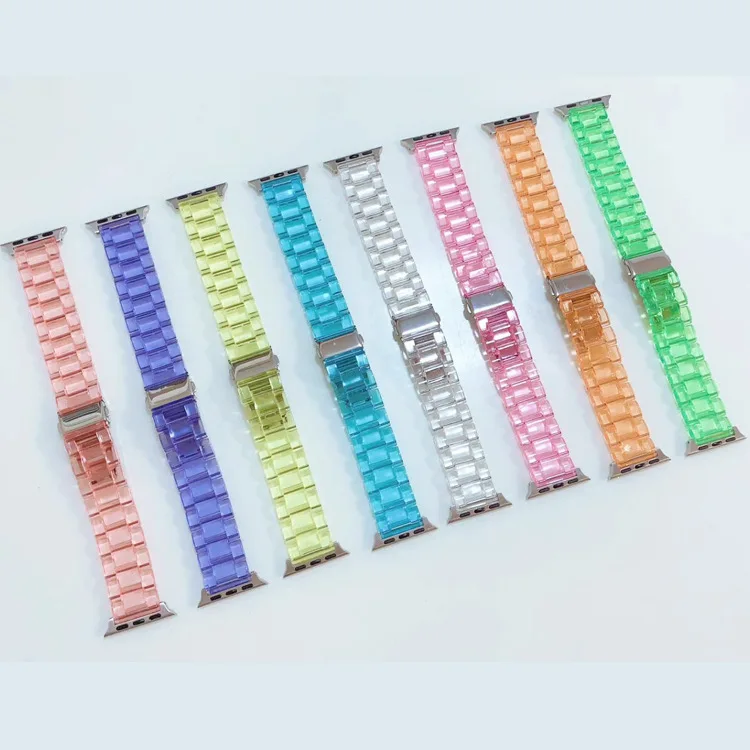 Applicable applewatch 6/5/4 generation apple watch strap transparent iwatch resin candy color strap apple watch band strap, Colorful
Applicable applewatch 6/5/4 generation apple watch strap transparent iwatch resin candy color strap apple watch band strap, Colorful