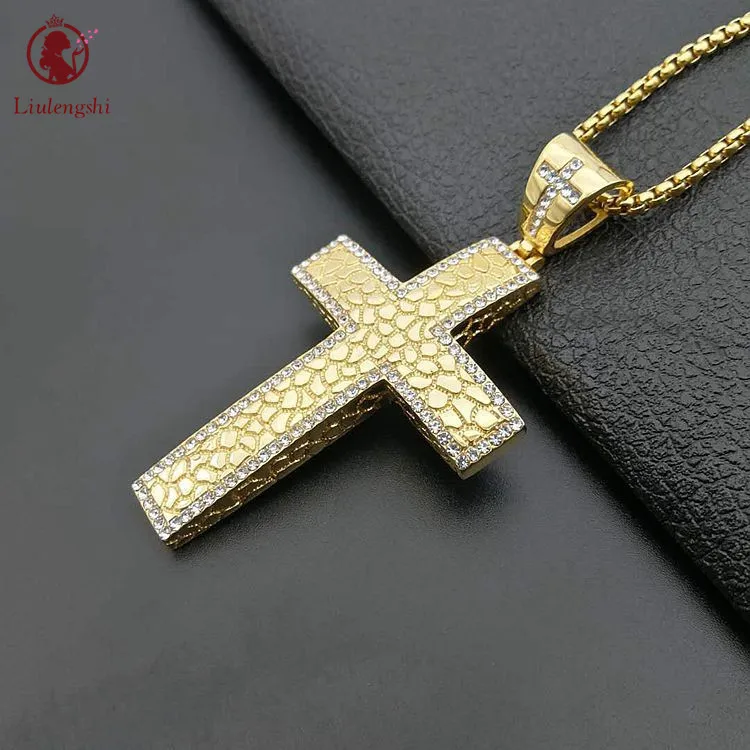 European Fashion Rock Rapper Jewelry Cross Necklace Stainless Steel Texture Cubic Zircon Cross Pendant Necklace
European Fashion Rock Rapper Jewelry Cross Necklace Stainless Steel Texture Cubic Zircon Cross Pendant Necklace