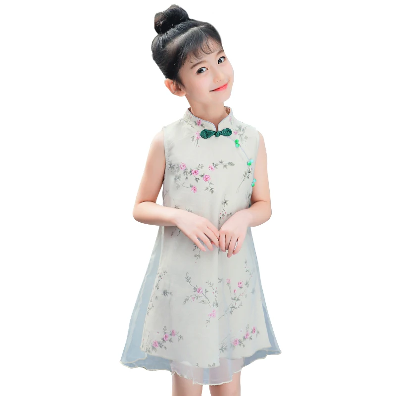 2021 New Design Girls' Wear Retro Dress Gauze Chinese Style Sweet Casual Embroidery Gift Children Summer Dress, White green
2021 New Design Girls' Wear Retro Dress Gauze Chinese Style Sweet Casual Embroidery Gift Children Summer Dress, White green