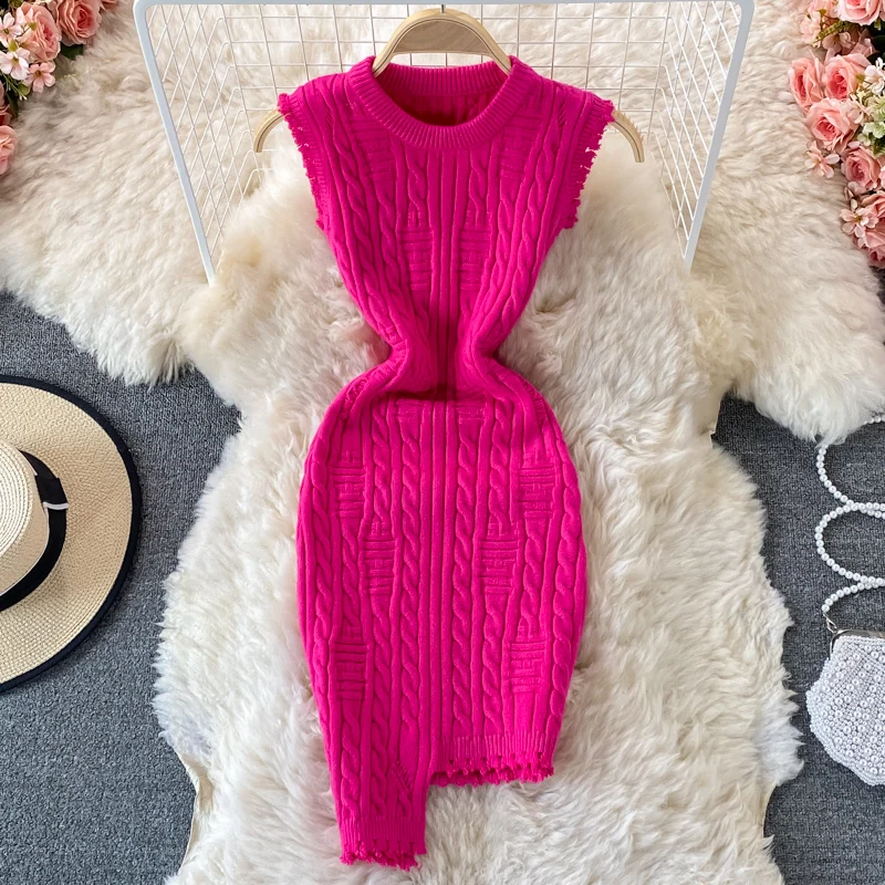 Wholesale 2022 new arrivals women's casual knitted dress solid color sleeveless fall sweater dress
Wholesale 2022 new arrivals women's casual knitted dress solid color sleeveless fall sweater dress