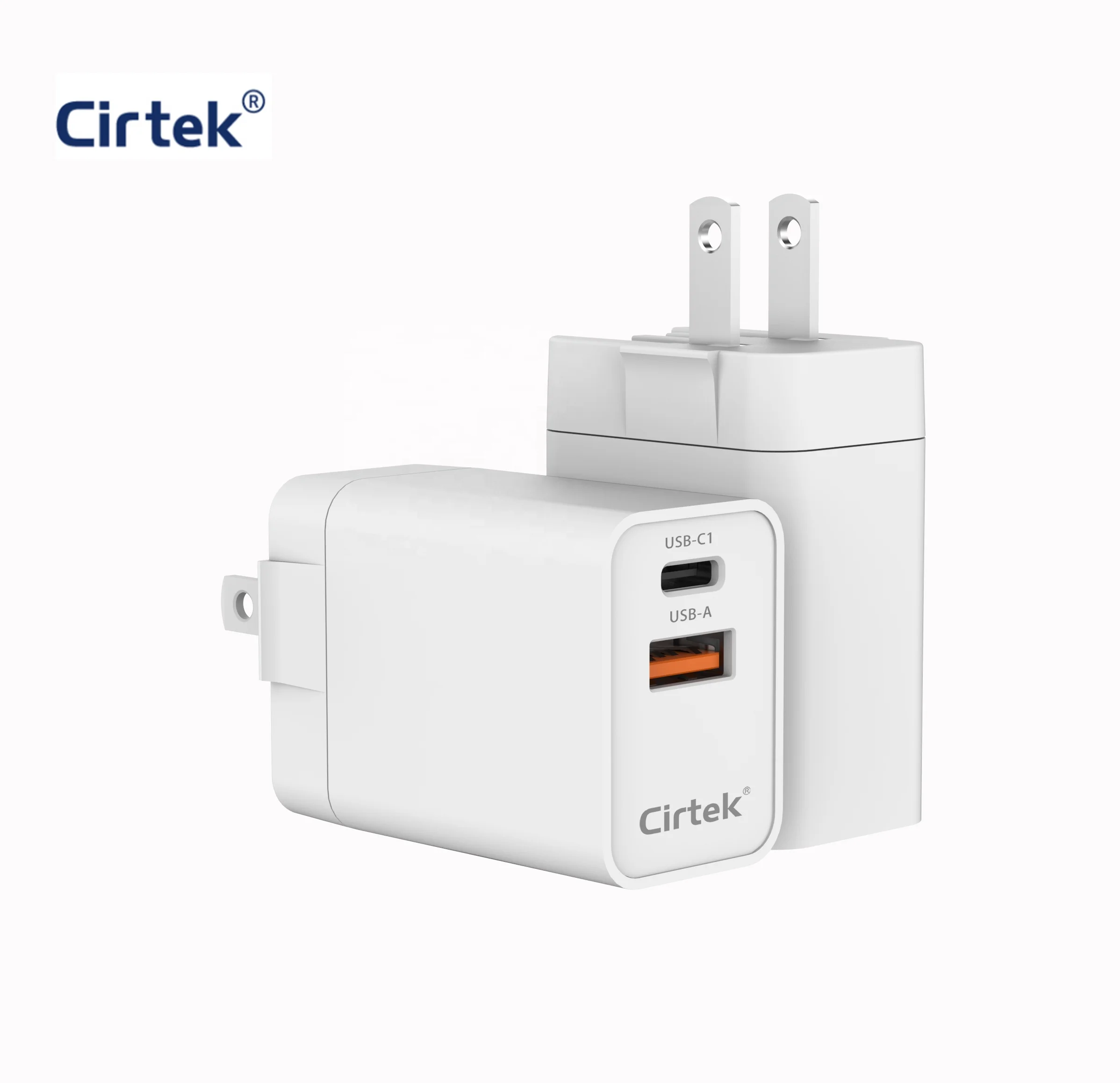 Cirtek 2021 logo custom PD 20W 3A 2-port wall charger mobile adapter type c type a folding plug fast charger, White
Cirtek 2021 logo custom PD 20W 3A 2-port wall charger mobile adapter type c type a folding plug fast charger, White