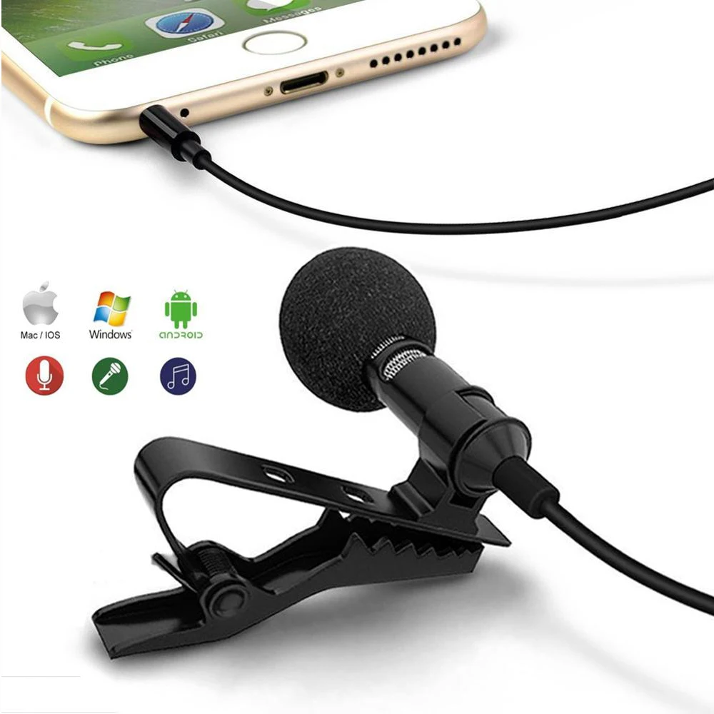 2020 Professional computer Portable Mini Stereo HiFi Sound Condenser Clip Lapel Mic lavalier microphone, Black
2020 Professional computer Portable Mini Stereo HiFi Sound Condenser Clip Lapel Mic lavalier microphone, Black