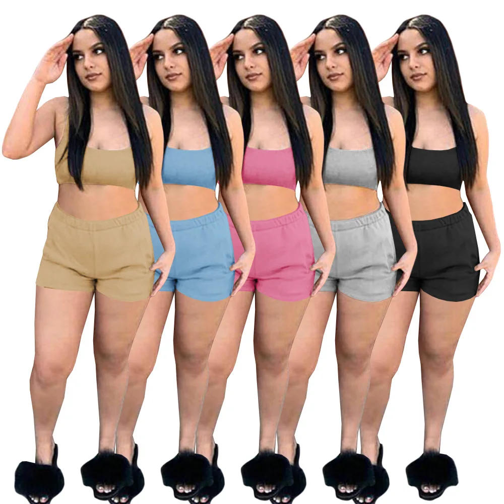 2021 wholesale custom crop tank top camisole femme 2 piece short set women two piece short set
2021 wholesale custom crop tank top camisole femme 2 piece short set women two piece short set