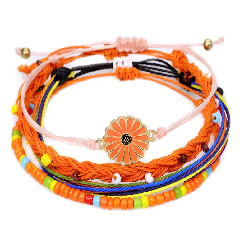 Bracelet Adjustable Handmade String Woven Braided Hand Strap Sunflower Mixed Color Bracelet for women beads charm bracelet, Picture
Bracelet Adjustable Handmade String Woven Braided Hand Strap Sunflower Mixed Color Bracelet for women beads charm bracelet, Picture