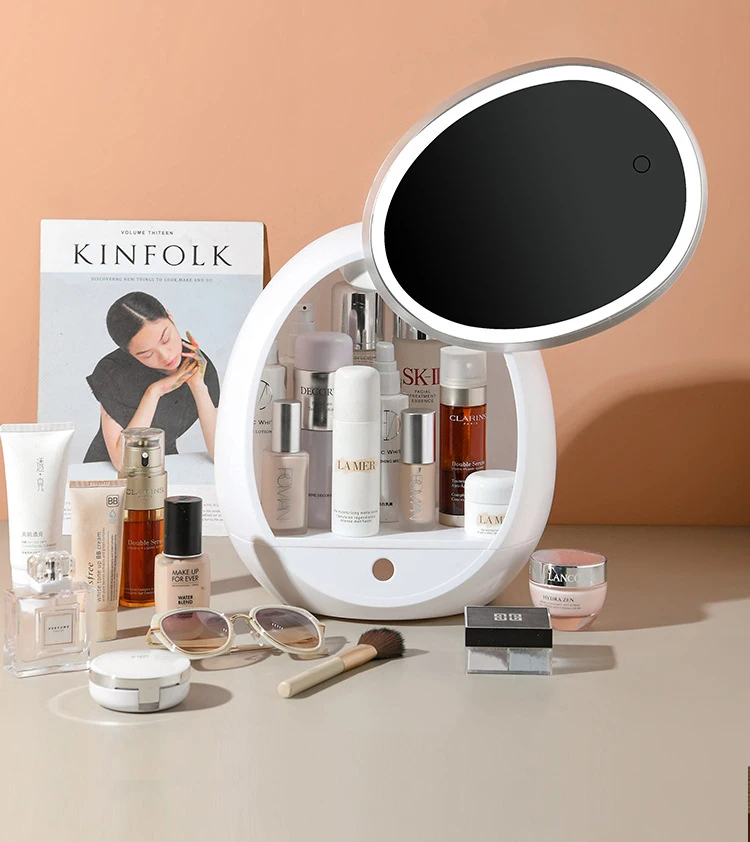 Household Bedroom Dorm Led Lights Lipstick Cosmetics Egg Shaped Smart Makeup Organizer Case With Flip Mirror
Household Bedroom Dorm Led Lights Lipstick Cosmetics Egg Shaped Smart Makeup Organizer Case With Flip Mirror