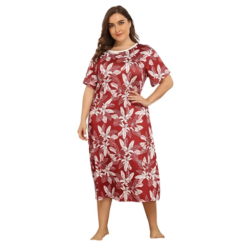 Summer Small Floral Home Service Large Size Loose Mid-length Over-the-knee Nightdress Women's Pajamas
Summer Small Floral Home Service Large Size Loose Mid-length Over-the-knee Nightdress Women's Pajamas