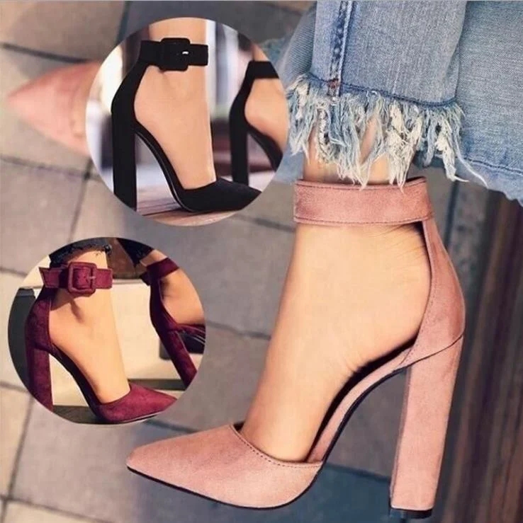 Women Fashion Concise Office Lady Pumps Chunky Heel Sexy Pointed Toe Sandals Faux Suede Upper Buckle Strap Women Dress Shoes, Black,pink,wine red,brown
Women Fashion Concise Office Lady Pumps Chunky Heel Sexy Pointed Toe Sandals Faux Suede Upper Buckle Strap Women Dress Shoes, Black,pink,wine red,brown