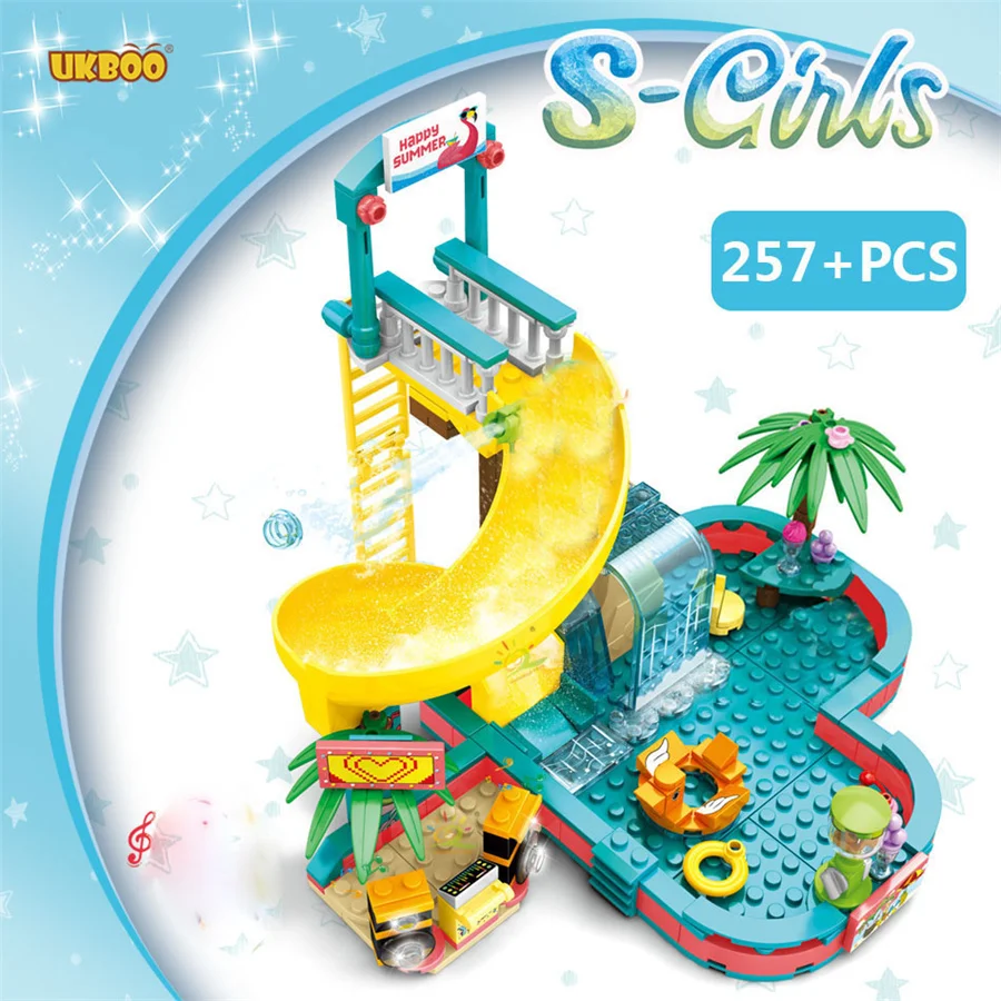 Free Shipping UKBOO 257PCS Small Water Park Summer Swimming Pool City Building Blocks Girls Hot Toys Brick
Free Shipping UKBOO 257PCS Small Water Park Summer Swimming Pool City Building Blocks Girls Hot Toys Brick
