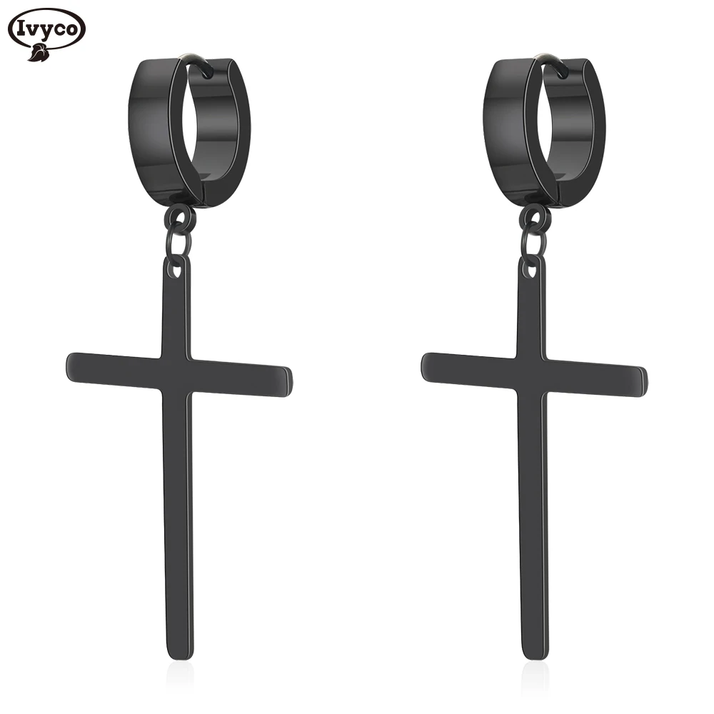 Vintage Jewelry New Earring 2021 Charm Stainless Steel Hoop Dangle Earrings Cross, Silver & black
Vintage Jewelry New Earring 2021 Charm Stainless Steel Hoop Dangle Earrings Cross, Silver & black