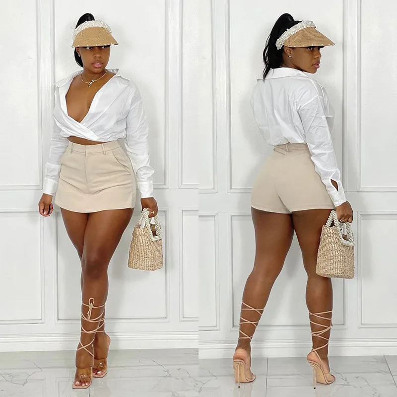 New Collection Women's Skirt Styles Short Pants With Pocket Solid Color High Waist Pantskirt
New Collection Women's Skirt Styles Short Pants With Pocket Solid Color High Waist Pantskirt