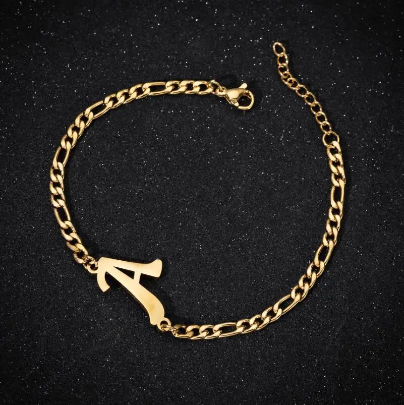 2020 Wholesale New Design Fashion Stainless Steel Initial 26 English Letter Pendant Charm Women Chain Bracelet, 2 colors available
2020 Wholesale New Design Fashion Stainless Steel Initial 26 English Letter Pendant Charm Women Chain Bracelet, 2 colors available