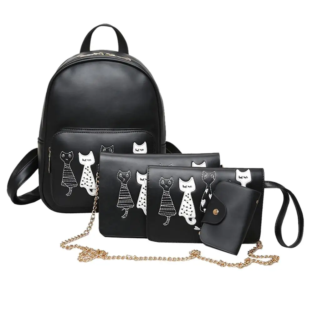 4Pcs Set Small Backpacks female School Bags For Teenage Girls Black Pink PU Leather Women Backpack Shoulder Bag, Customized color
4Pcs Set Small Backpacks female School Bags For Teenage Girls Black Pink PU Leather Women Backpack Shoulder Bag, Customized color