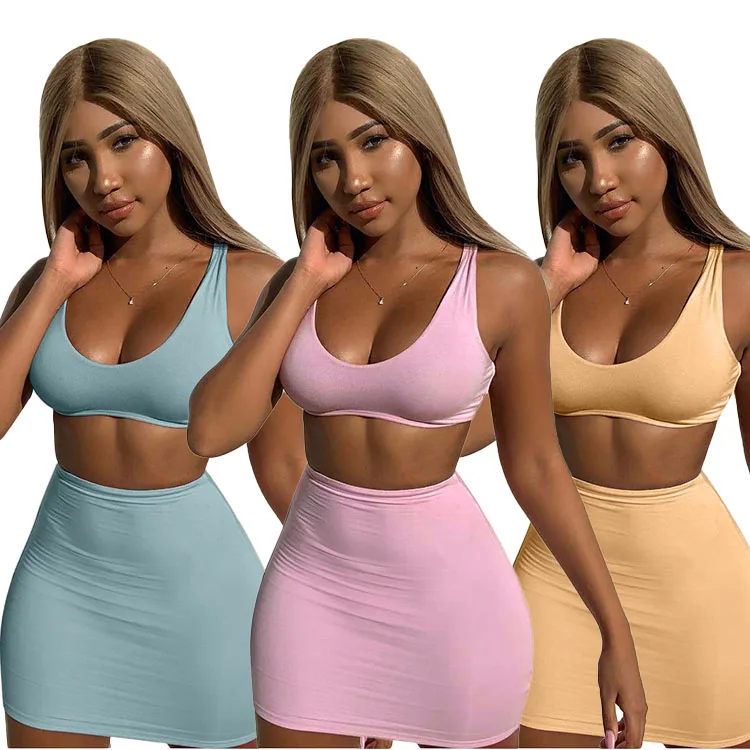 Wholesale Clothing Women Summer Mini Cotton Sexy Crop Top Skirt Set 2 Two Piece Outfits Matching Sets
Wholesale Clothing Women Summer Mini Cotton Sexy Crop Top Skirt Set 2 Two Piece Outfits Matching Sets