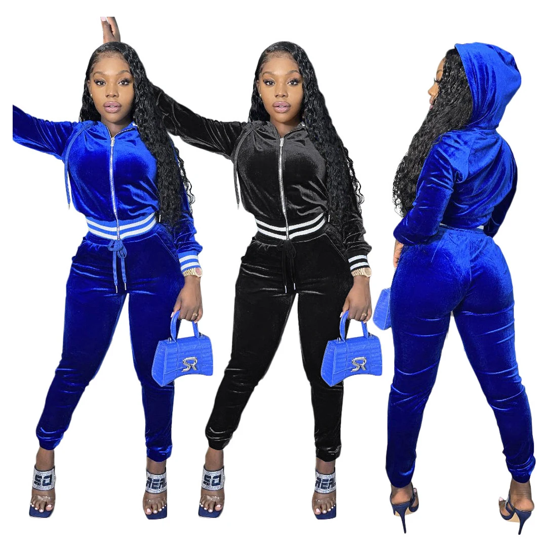 Velvet Tracksuit Two Piece Pants Jogger Set Women 2021 Cropped Sweatpants And Hoodie Set Winter Women Apparel
Velvet Tracksuit Two Piece Pants Jogger Set Women 2021 Cropped Sweatpants And Hoodie Set Winter Women Apparel