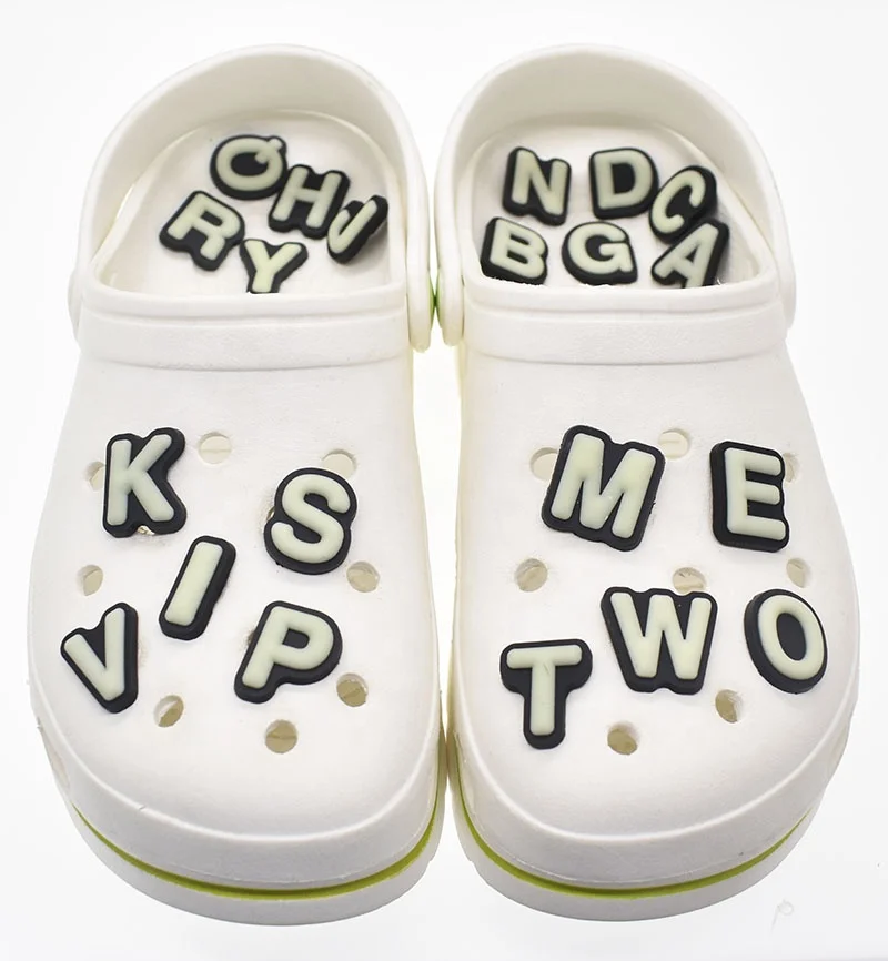 26 Alphabets PVC Glowing in dark Shoe Charms Shoes Accessories Birthday Party Gift for Charms Lady, Customized
26 Alphabets PVC Glowing in dark Shoe Charms Shoes Accessories Birthday Party Gift for Charms Lady, Customized