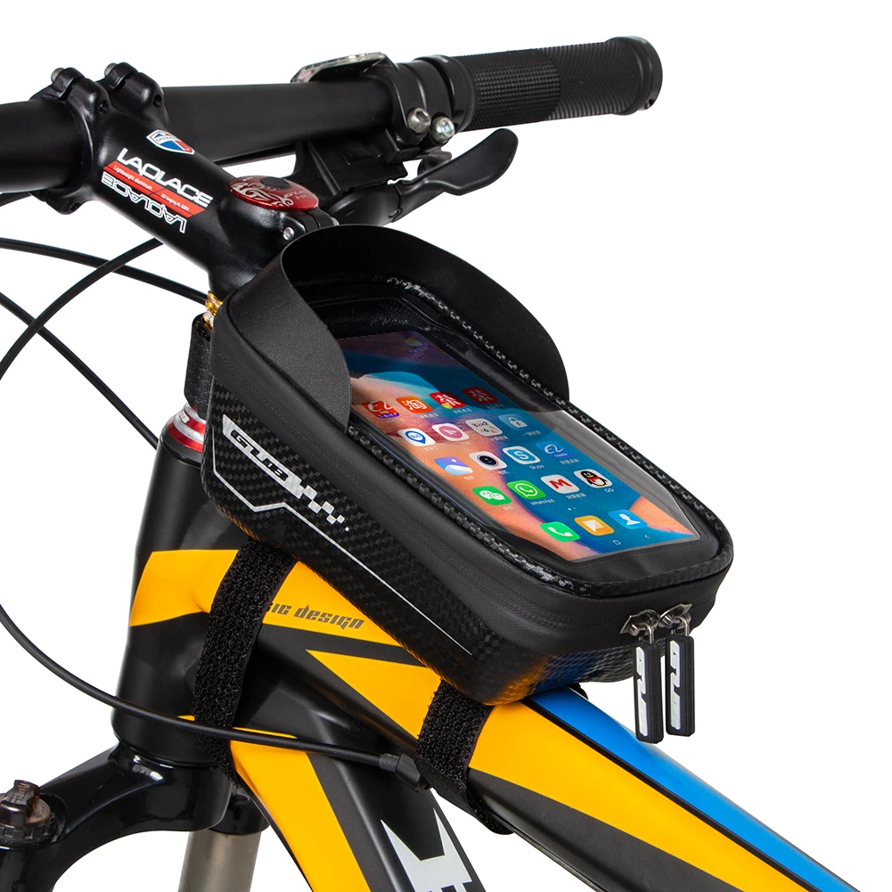 Bike front frame bag Waterproof bike mobile phone mounting bag Sensitive touch screen sun visor 6.5-inch bike bag, Black
Bike front frame bag Waterproof bike mobile phone mounting bag Sensitive touch screen sun visor 6.5-inch bike bag, Black
