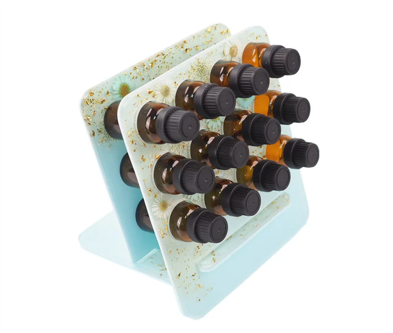 RO227 Crystal epoxy resin storage rack mold kit with holes bottle insert plate aromatherapy oil rack silicone mold, White
RO227 Crystal epoxy resin storage rack mold kit with holes bottle insert plate aromatherapy oil rack silicone mold, White