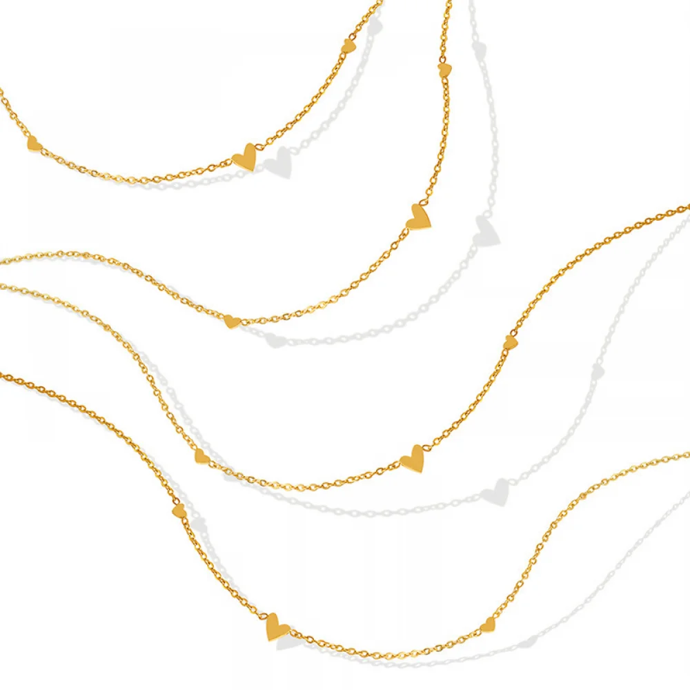 Simple 18K Gold Plated Stainless Steel Chain Necklace Fashion Stainless Steel Heart Necklace For Women
Simple 18K Gold Plated Stainless Steel Chain Necklace Fashion Stainless Steel Heart Necklace For Women