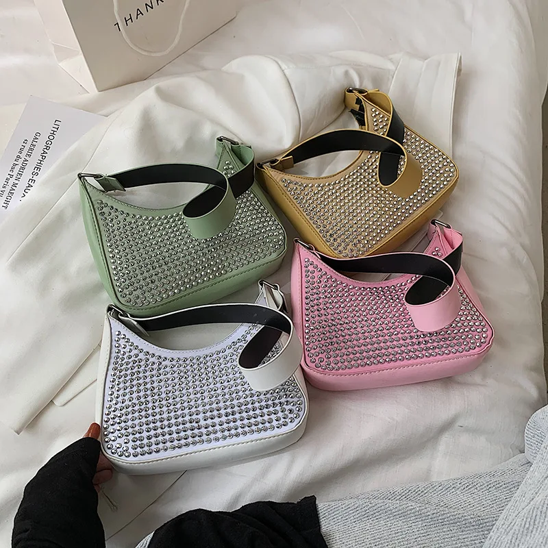 2021 summer new style underarm bag Fashion Women handbag with diamond rhinestones casual pillow bags, 5 colors
2021 summer new style underarm bag Fashion Women handbag with diamond rhinestones casual pillow bags, 5 colors