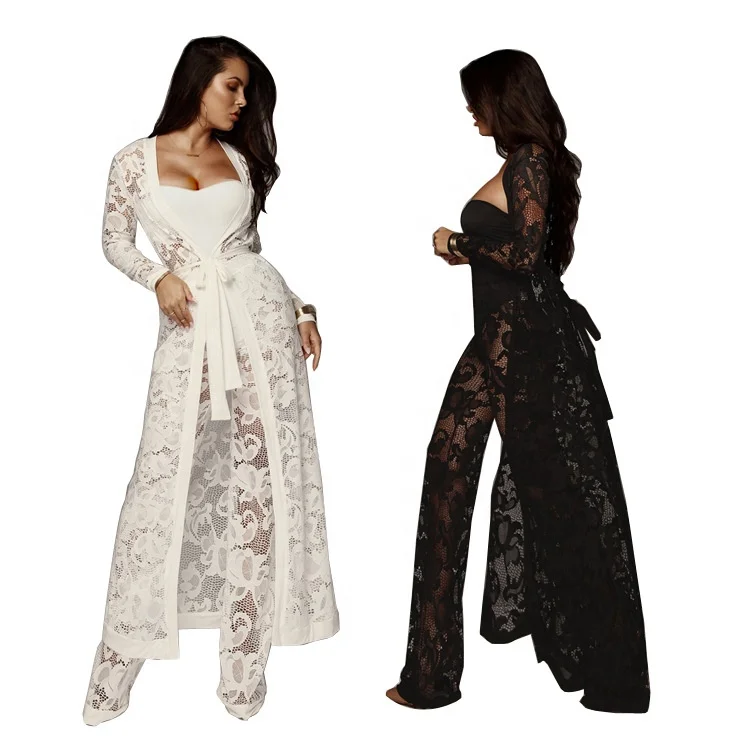 B60709A European and American women's sexy autumn wear lace wide leg pants three pieces casual set wholesale, Black/white/red
B60709A European and American women's sexy autumn wear lace wide leg pants three pieces casual set wholesale, Black/white/red