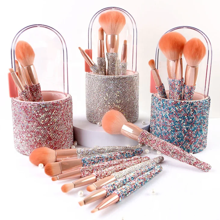 Luxury Handmade Rhinestone Makeup Brush Set 8pcs Crystal Diamond Cosmetic Brush Storage Bucket Beauty Makeup Gift
Luxury Handmade Rhinestone Makeup Brush Set 8pcs Crystal Diamond Cosmetic Brush Storage Bucket Beauty Makeup Gift