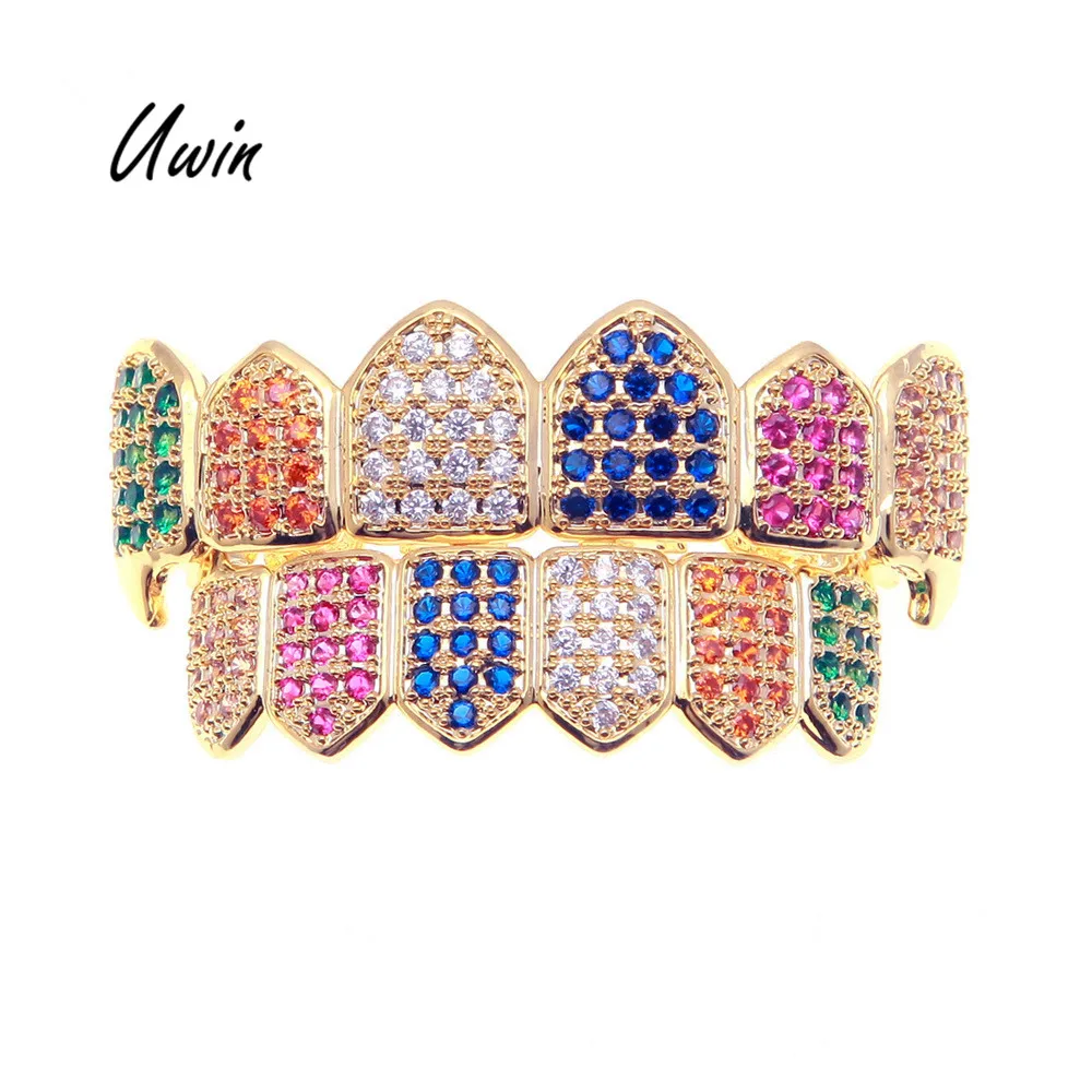 High Quality Gold Rainbow Grills Personalized Body Jewelry Trendy Hiphop Iced Out Copper Grills Men Wholesale Gifts
High Quality Gold Rainbow Grills Personalized Body Jewelry Trendy Hiphop Iced Out Copper Grills Men Wholesale Gifts